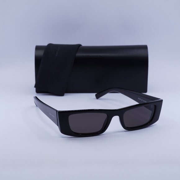 Saint Laurent SL553 001 Rectangle Sunglasses - Black - Picture 6 of 11